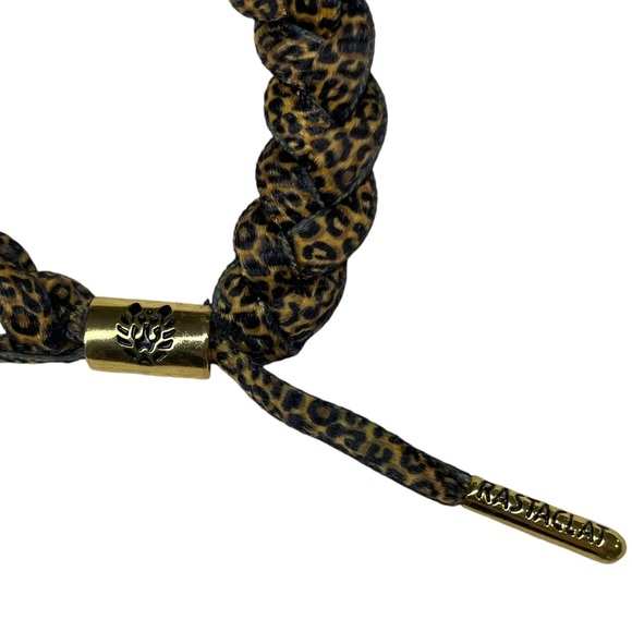 Rastaclat Leopard Cheetah Braided Shoelace Bracelet with Gold accents Unisex - Picture 5 of 7